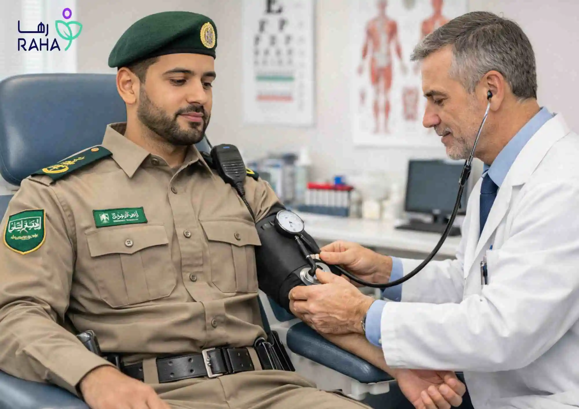 الفحص الطبي لموظفي الأمن والحراسة